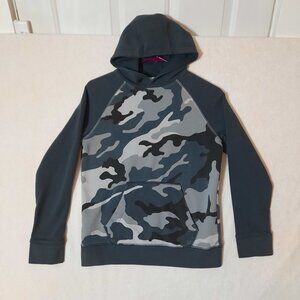 XERSION KIDS CAMO HOODIE, Camouflage Pullover Cotton Blend Hoodie Gray Black
